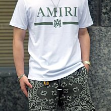 AMIRI 2022FW Marais MA Bar Logo T-Shirt 白色 橄欖綠 短TEE 上衣