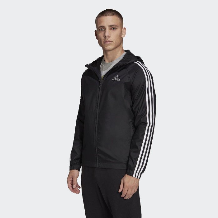 全新品 adidas Essentials 運動防風外套 黑色 HE4322