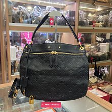 ☆最愛二手精品☆ LV EMPREINTE 黑色全皮壓紋金釦前雙拉鍊單把肩背包斜背包 M42819 XG7637