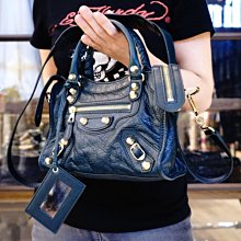 巴黎世家 Balenciaga 309544 Giant Mini City 迷你金扣 機車包 深綠