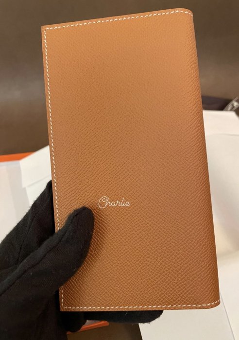 [現貨在台］Hermes Citizen Twill Long Wallet 愛馬仕金棕走白線 絲巾長夾 Bearn平替款 Epsom馬頭絲巾 男女適用