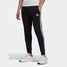 南🔥2022 12月 ADIDAS ESSENTIALS 運動長褲 縮口褲 三條線 刷毛 男款 黑 GM1089