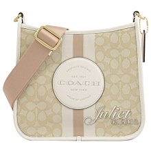 【茱麗葉精品】全新精品 COACH 專櫃商品 CA195 DEMPSEY 圓標LOGO織布印花斜背包.淺褐 現貨