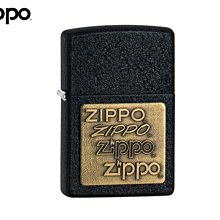 【寧寧精品*台中打火機30年老店】美國 ZIPPO 防風打火機 金銅四代 Zippo logo浮雕礦石黑*362-1