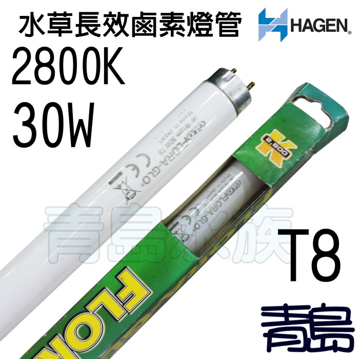 五3中0新0↓↓庫存品。青島水族A-1617S加拿大HAGEN赫根-T8-FLORA-GLO水草長效鹵素燈管==30W