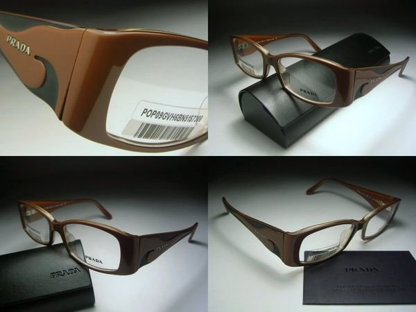 信義計劃 眼鏡 PRADA VPR09G 義大利製 咖啡色 膠框 彈簧鏡架 搭配 皮包香水 藍光 多焦 全視線 高度數