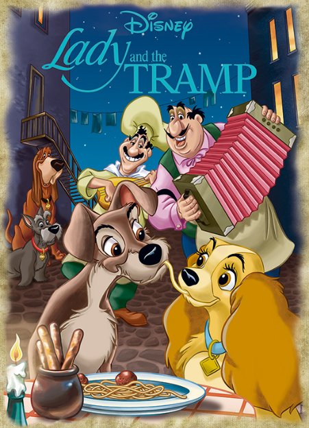 歐洲進口拼圖 JUM 迪士尼 小姐與流氓 Lady & the Tramp 1000片拼圖 19486