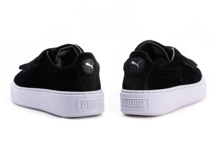 =CodE= PUMA BASKET PLATFORM STRAPVR 絨布魔鬼氈懶人增高厚底鞋(黑)364068-01