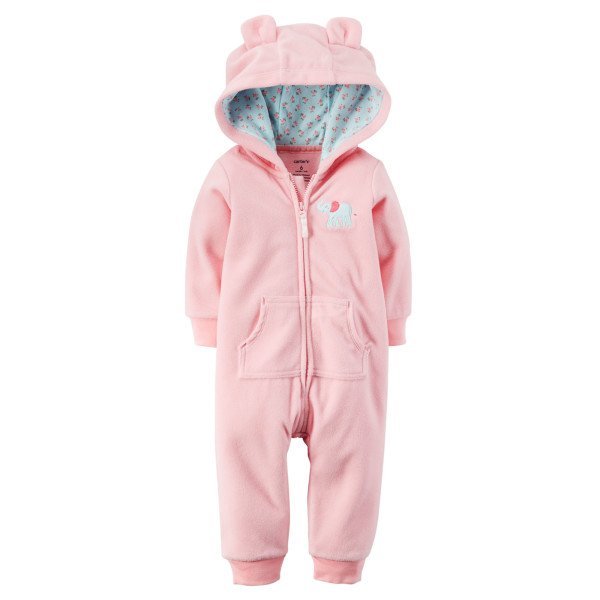 『Enen Shop』@Carters 粉色大象款保暖連身衣 #118G003｜9M/12M/24M