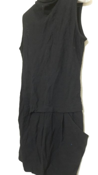 mazuma 高領 黑色 簡約 設計剪裁 無袖 羊毛洋裝 20170522