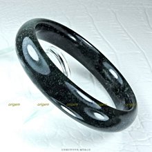 珍珠林~寬板經典圓鐲~天然墨翠(內徑59mm, 手圍19號半) #012