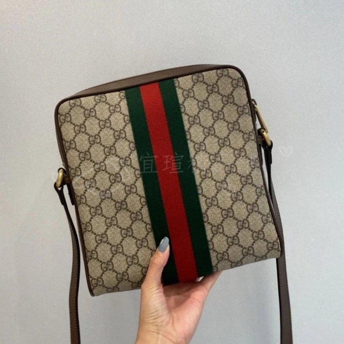 【宜瑄精品鋪】GUCCI  Ophidia GG 單肩 斜跨 郵差包 男款 米色 547934 側背包