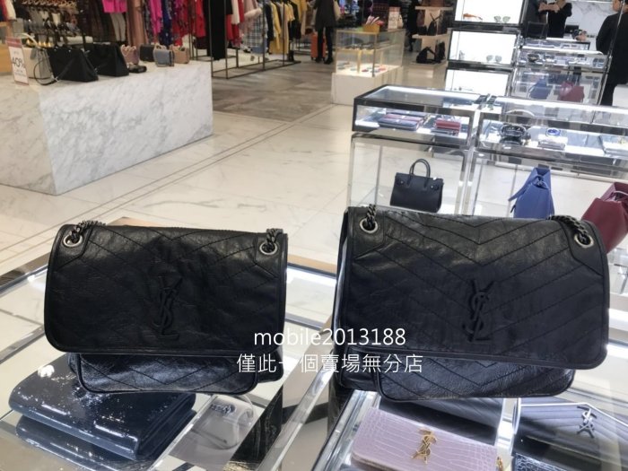 黑色有貨 全新正品 SAINT LAURENT YSL NIKI 舊款 498893 大款 32CM 翻蓋郵差包 流浪包