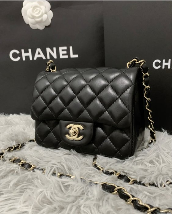 【COCO 精品專賣】Chanel A35200 mini Coco 方胖子 肩背包 黑金