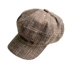 【海倫精坊】*潮流款~格紋棕色毛呢造型報童帽(特價２５０元)男女皆宜Ｋ1103