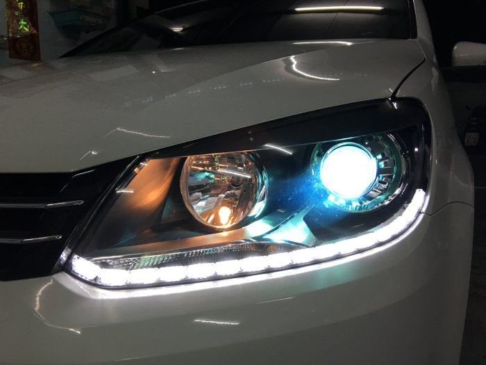 翔宸自動車照明設計 雙光源變光一秒切換鹵素 客製化魚眼 HID LED 光圈 鋼鐵極光魚眼 流水日行燈