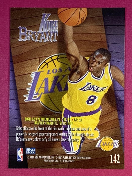 1996-97 SkyBox Z-Force Rookie #142 Kobe Bryant RC Lakers | Yahoo