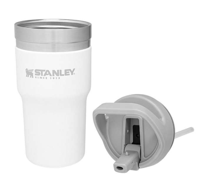 美國史丹利StanleyGO Iceflow吸管杯 Flip Straw Tumbler 極地白 0.59L