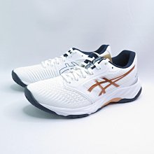 ASICS 1053A069960 NETBURNER BALLISTIC FF 3 男女排羽球鞋 白x銅色