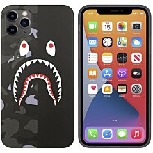 日本bape猿人apple蘋果iPhone 11 iphone 12 Pro Max鯊魚迷彩黑灰色手機殼手機套