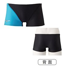 MIZUNO 男款 EXER SUITS 平口泳褲 訓練用 耐穿 N2MB156409 黑X藍【iSport愛運動】