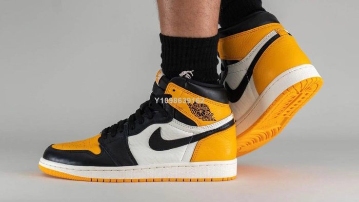 代購】AIR JORDAN 1 RETRO OG Taxi 喬丹黑黃腳趾高幫運動籃球鞋555088