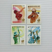 (6 _ 6)~南韓郵票--兵乓球,射箭,射擊,排球-漢城24屆奧運會--第9組-1987年-- 4 全-01-注意說明