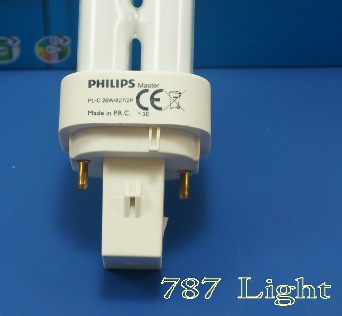 PLC燈管 飛利浦 PHILIPS PL-C 26W/827/2P 2700K燈泡色 220V 斜對腳 三波長