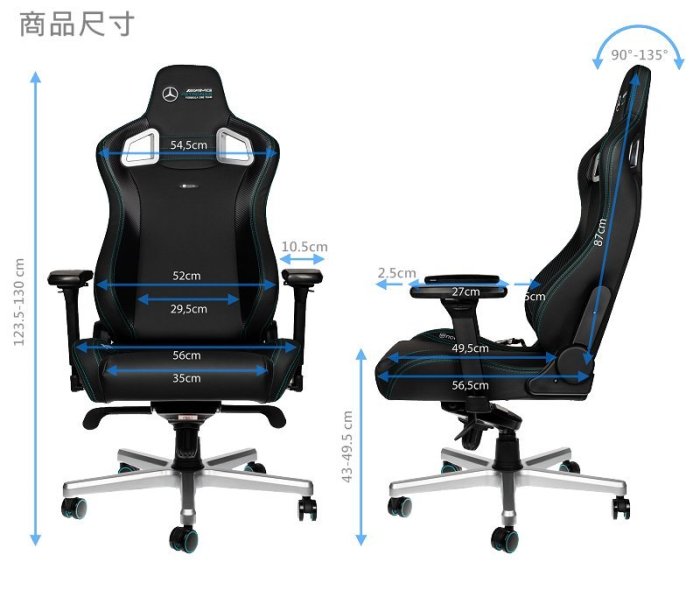 億嵐家具《瘋椅》電競品牌館 德國品牌 賓士 AMG車隊聯名款 noblechairs 電競椅 皇家賽車椅