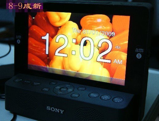 SONY ICF-CL75iP數位相框 鬧鐘音響iPhone喇叭iPod收音機 蘋果手機播放機 時鐘SD卡7"液晶7成新