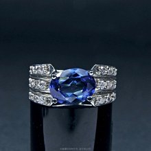 珍珠林~橢圓晶鑽美戒~超美的藍寶蘇聯鋯石鑽(內徑16MM.國際戒圍10號) #163
