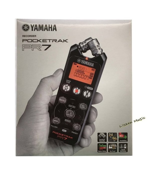 立昇樂器 YAMAHA POCKETRAK PR7 線性PCM 頂級 立體聲 錄音筆