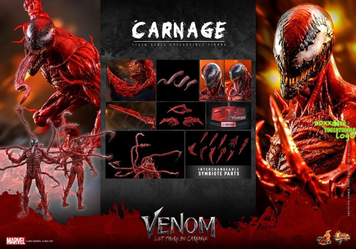 BOXX潮玩~33TOYS Hot Toys MMS619/620 1/6 毒液2 CARNAGE/屠殺 可動人偶