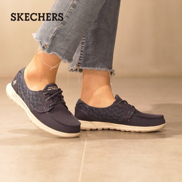 100原廠％Skechers斯凱奇ON THE GO緩震健步鞋女蕾絲花紋帆布鞋休閑鞋16421