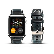 GMO  2免運Apple Watch 油蠟紋1代2代3代4代5代 38/40/42/44mm 蘋果錶帶真皮錶帶 藍