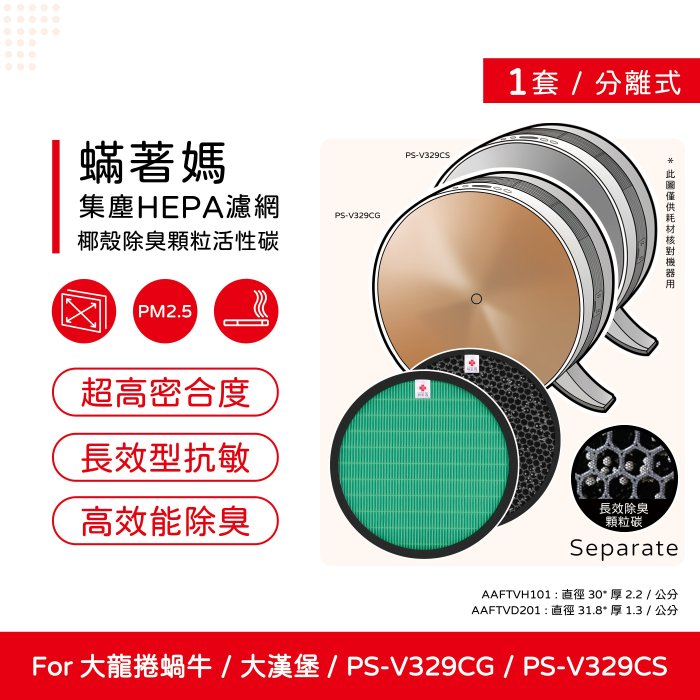 一套兩入免運 副廠 蟎著媽 適 LG AAFTVH101 PS-V329CG AS401VEV1 大蝸牛 大龍捲 大漢堡