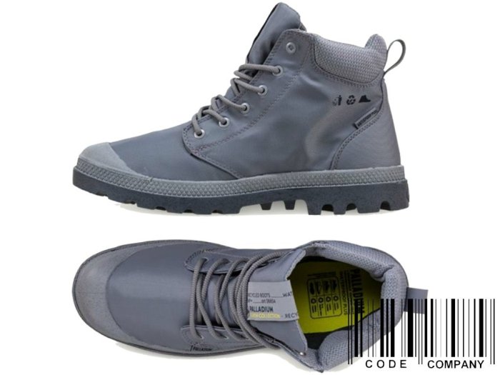 =CodE= PALLADIUM PAMPA CUFF RCYCL WP 再生防水針織軍靴(灰) 06654-011 男