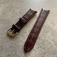 錶帶屋 (快拆裝置）Oris 藝術家 浪琴 代用 義大利進口 21mm 收18mm鱷魚皮紋牛皮錶帶