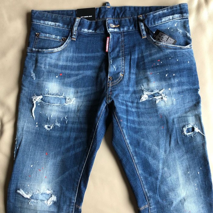 [品味人生]保證全新正品 Dsquared 2 D2 油漆  破 牛仔褲 size 48   CITY BIKER