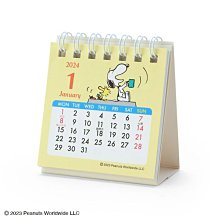 ♥小花花日本精品♥ 史努比 2024年 迷你桌曆 輕薄設計 無台灣農民曆 ~ 3
