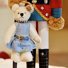 Prada Teddy Bear Charm 限量小熊吊飾 粉藍洋裝 現貨