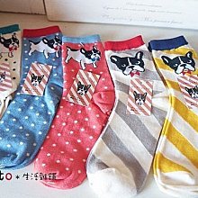 ˙ＴＯＭＡＴＯ生活雜鋪˙日本進口雜貨法鬥牛頭梗點點條紋長襪