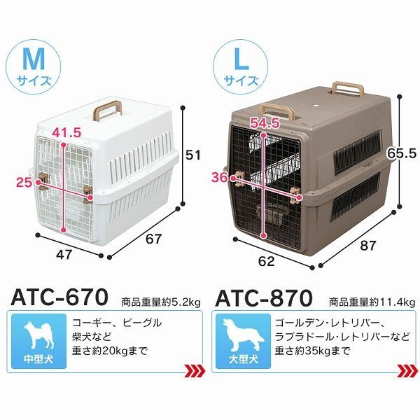SNOW的家【訂購】日本IRIS 航空運輸籠 寵物外出籠-SS 白赤/白青/白/棕 ATC-460