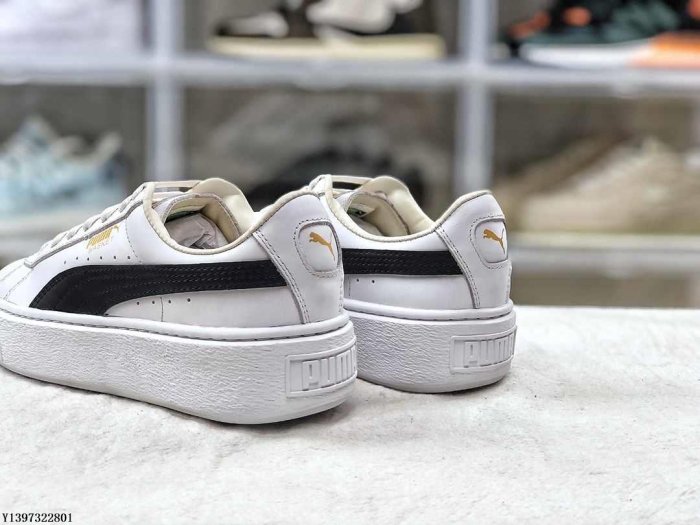 Puma Basket Platform Switch 黑白百搭  厚底增高休閒滑板鞋364040-05 女鞋