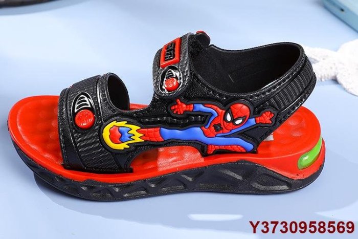 好好先生男童涼鞋夏季2021新款韓版卡通小童蜘蛛人運動涼鞋學生軟底中大童沙灘鞋