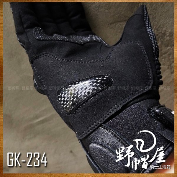 三重《野帽屋》日本 Komine GK-234 夏季 短版 防摔手套 透氣 觸控 可滑手機。黑