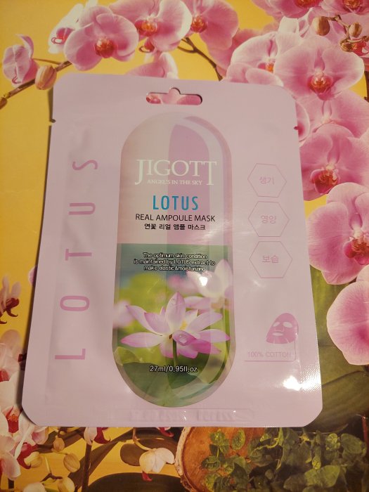 韓國 JIGOTT 鎖水保濕安瓶面膜(27ml)蓮花-改善瑕疵膚色 有中文標示