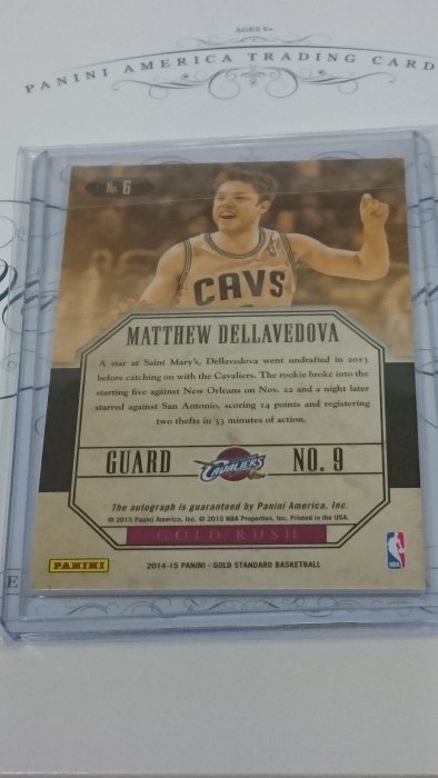 NBA MATTHEW DELLAVEDOVA 親筆簽名卡 (限量199張) (078/199)