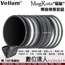 【數位達人】Velium 銳麗瓏 MagRota 磁旋 豪華套組［附收納包］黑柔 可調減光鏡 ND CPL 拉絲 磁吸 快裝