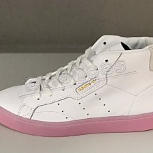 【Dr.Shoes】Adidas Original Sleek 女鞋 粉色 皮革 高筒 滑板鞋 休閒鞋 EE8612